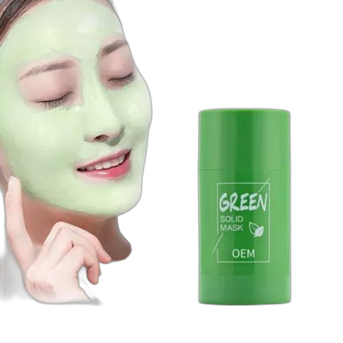 Masque à thé vert nettoyant, bâton d'argile purifiante, anti acné