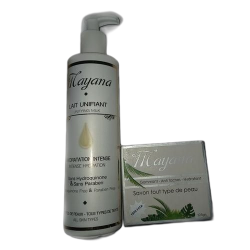 Mayana gamme mayana1 lait de corp+ 1 savons gommant