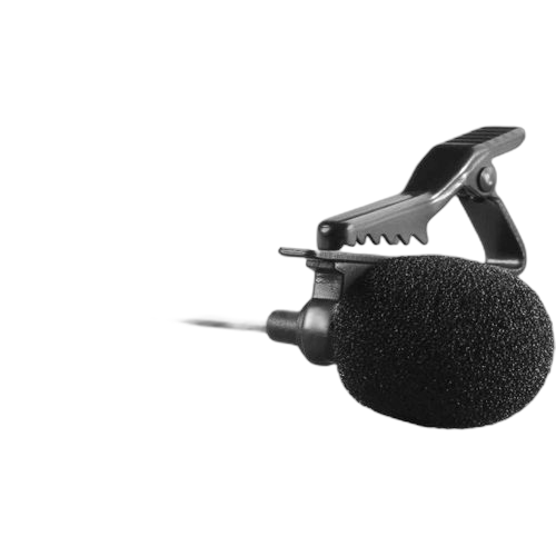 Microphone cravatepour smartphone, appareil photo noir