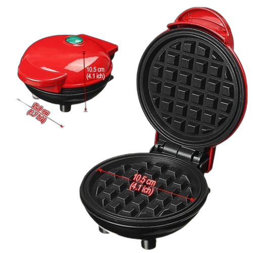 Mini gaufrier petit déjeuner, rouge