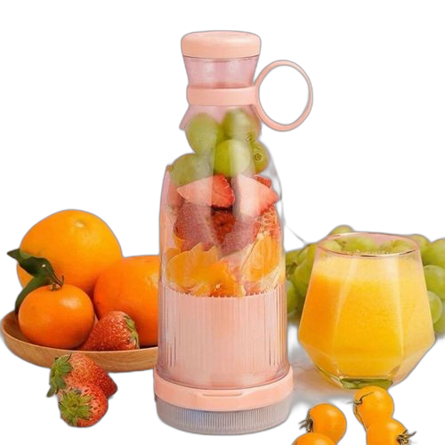 Mini mélangeur de jus frais électrique portable, machine à jus avec port usb rose