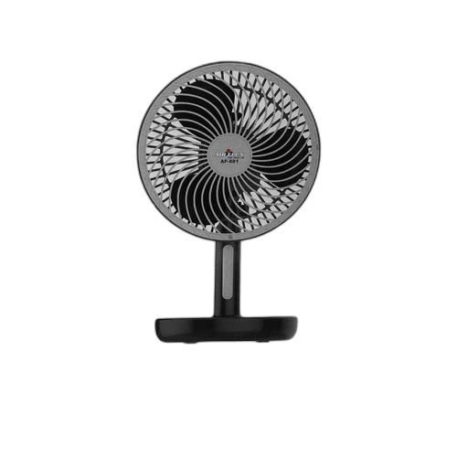 Mini ventilateur rechargeable 3 vitesse avec rotation et ampoule blanc/gris