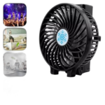 Mini ventilateur rechargeable avec câble et batterie noir