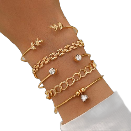 Mode couches de femmes fringe perlé bracelet set 5 pcs