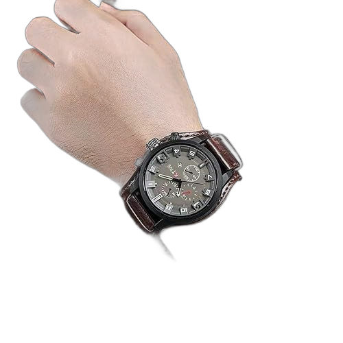 Mode montre bracelet en cuir de haute qualité pour homme