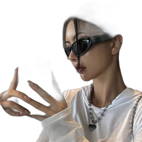 Mode y2k noir tendance mode hip hop lunettes de soleil unisexes