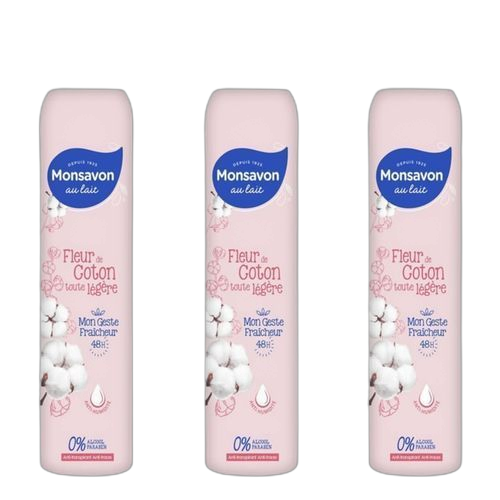 Mon savon lot de 3 déodorants spray lait coton 200 ml