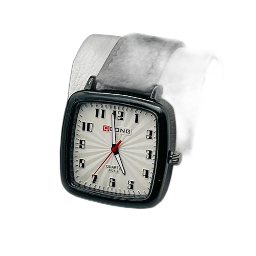Montre bracelet en simili daim gris fond blanc qcong