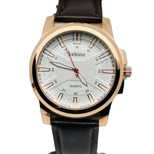 Montre bracelet homme en simili cuir dain noir kebino – Image 2