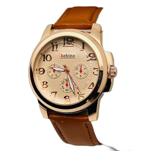 Montre bracelet homme en simili cuir dain noir kebino