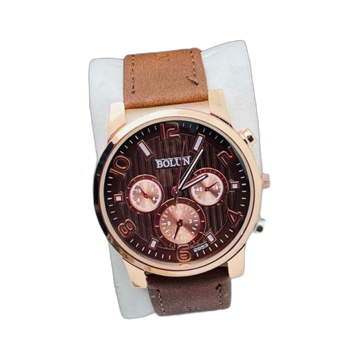 Montre bracelet homme en simili daim marroncadran carré fn