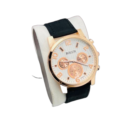 Montre bracelet homme en simili daim noir fn