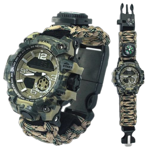 Montre chronomètres numériques/ survie avec boussole trellis
