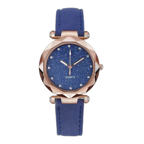Montre quartz pour femme avec ceinture en cuir givré simple et décontractée gris