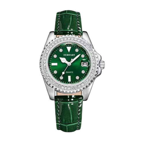 Montre à quartz pour femme vert