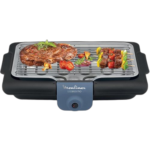 Moulinex bbq electrique accessimo, barbecue de table, grille amovible, 2100 w