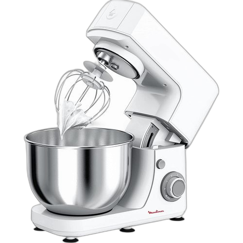 Moulinex essential robot pâtissier multifonction, 800w, 6 vitesses, capacité 4,8l blanc