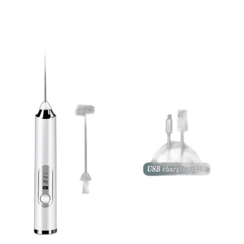 Mousseur a lait portatif chargeur usb blanc