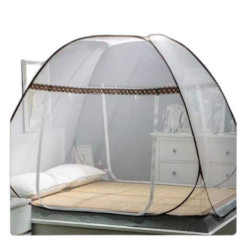 Moustiquaire pliante avec fermeture éclair et double porte
