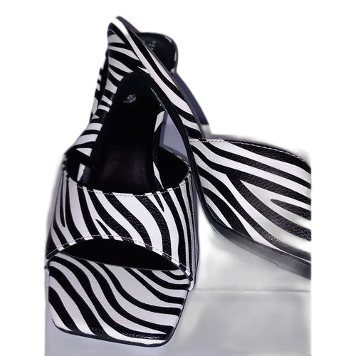 Mules a talons bout carré motif zébré venant de londres