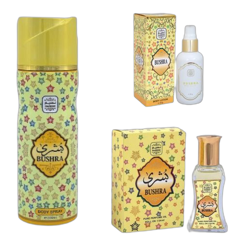 Naseem pack gamme bushra lotion parfum concentré déodorant
