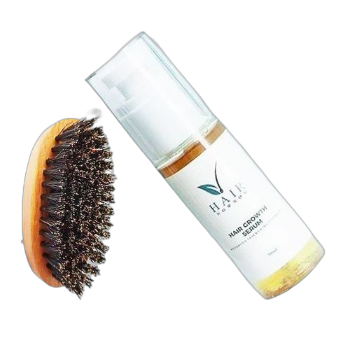 New pack huile pousse barbe rapide nouveauté now hair + brosse