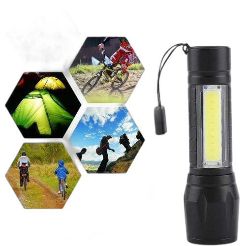 Noir torche à main rechargeable