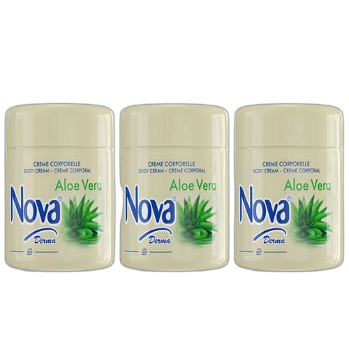 Nova lot de 3 nova lait de corps derma 750 ml aloé véra blanc