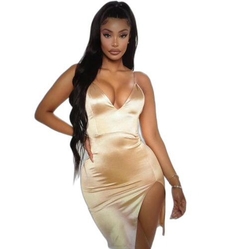 Nuisette robe soie avec dentellemulticolore