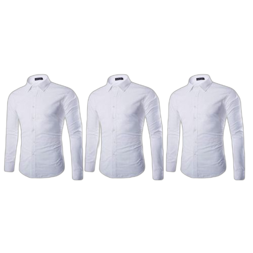 Offre spéciale: lot de 3 chemises homme longues manches blanc