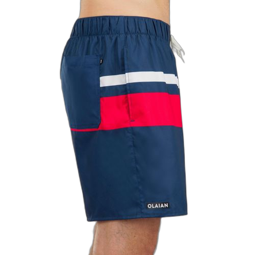 Olaian boardshort surf 100 15" eco popstripe blue