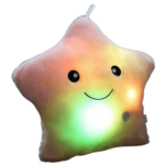 Oreiller en peluche en forme d'étoile scintillante mauve led veilleuse