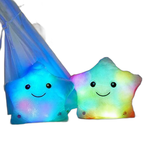 Oreiller en peluche en forme d'étoile scintillante led veilleuse – Image 2