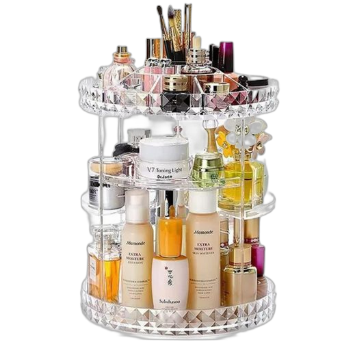 Organisateur de maquillage boîte de rangement cosmétique rotative à 360 degrés, réglable