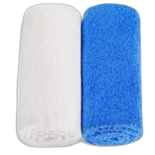 Original lot de 2 serviettes blanc et bleu en coton