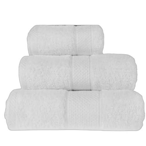 Original lot de 3 serviettes blanc en coton qualité supérieureblanc doux