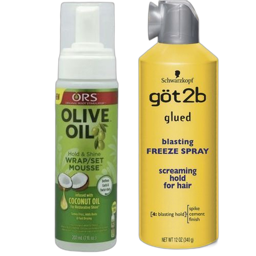 Ors mousse coiffante à l’huile d’olive 207ml & got2b glued 340g