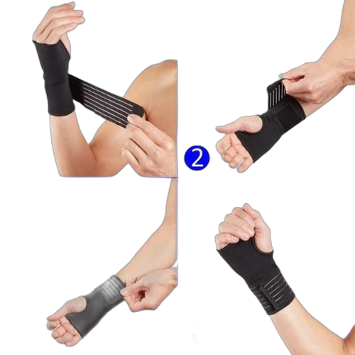 Orthèse de poignet élastique actesso avec bande de poignet idéale pour les entorses et foulures noir