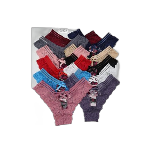 Other lot de 12 slips en dentelle multicolore