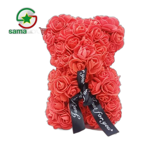 Ours en peluche roses rouge artificielles cadeau saint valentin 22cm