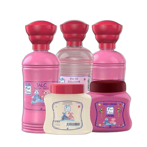 P'tit cheri trousse de soin pour bébé p'tit chéri rose – 5pcs