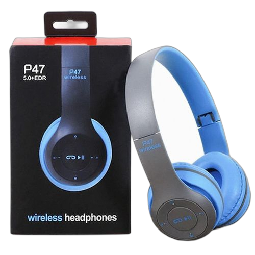 P47 casque audio bluetooth p47 + edr version 2022 couleur bleue