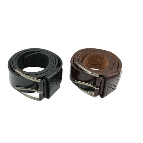 Pack 2 ceintures classe simili cuir noir/marron