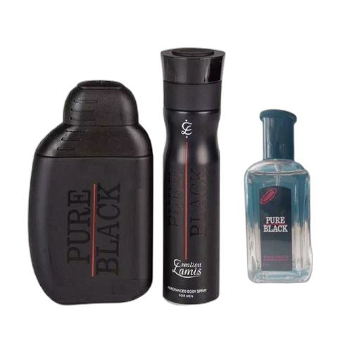 Pack 3 pure black parfum 100ml déodorant 200ml parfum 50ml