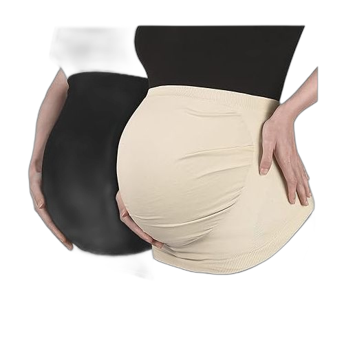 Pack de 2 bandeau de grossesse femme, evolutif et confortable_ noir/beige