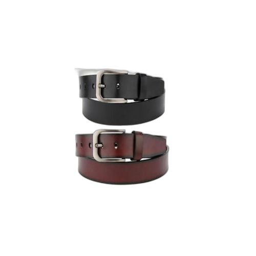Pack de 2 ceinture simili cuir noir/marron