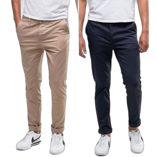 Pack de 2 pantalons kaki homme coton noir et beige