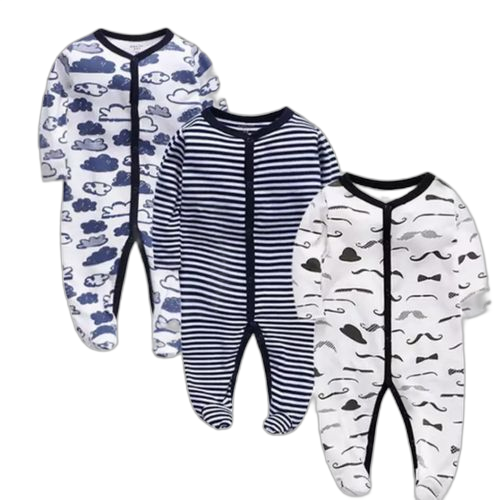 Pack de 3 grenouillères bébé graçon
