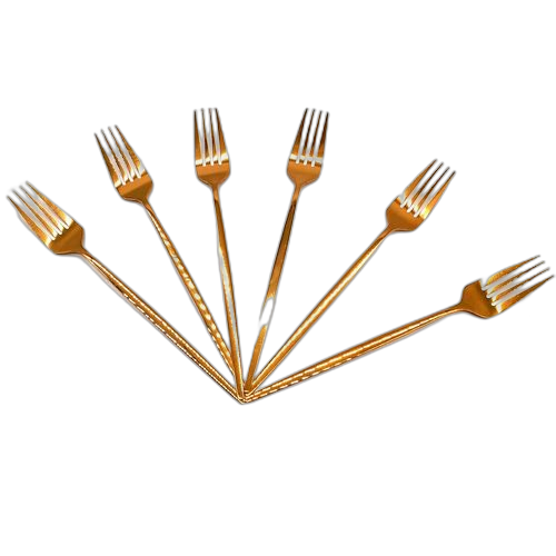 Pack de 6 fourchettes de table dorées pm 14cm