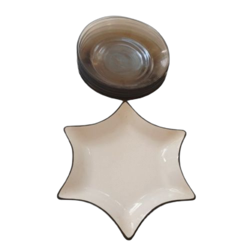 Pack de 6 plats de service cinq en verre une en porcelaine